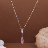 Gorgeous Pink Topaz Pendant With Chain